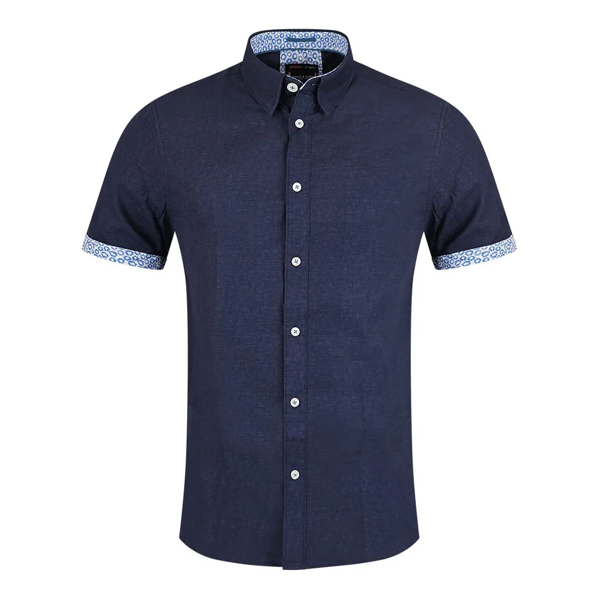 Salt & Lime Printed SS Shirt Navy