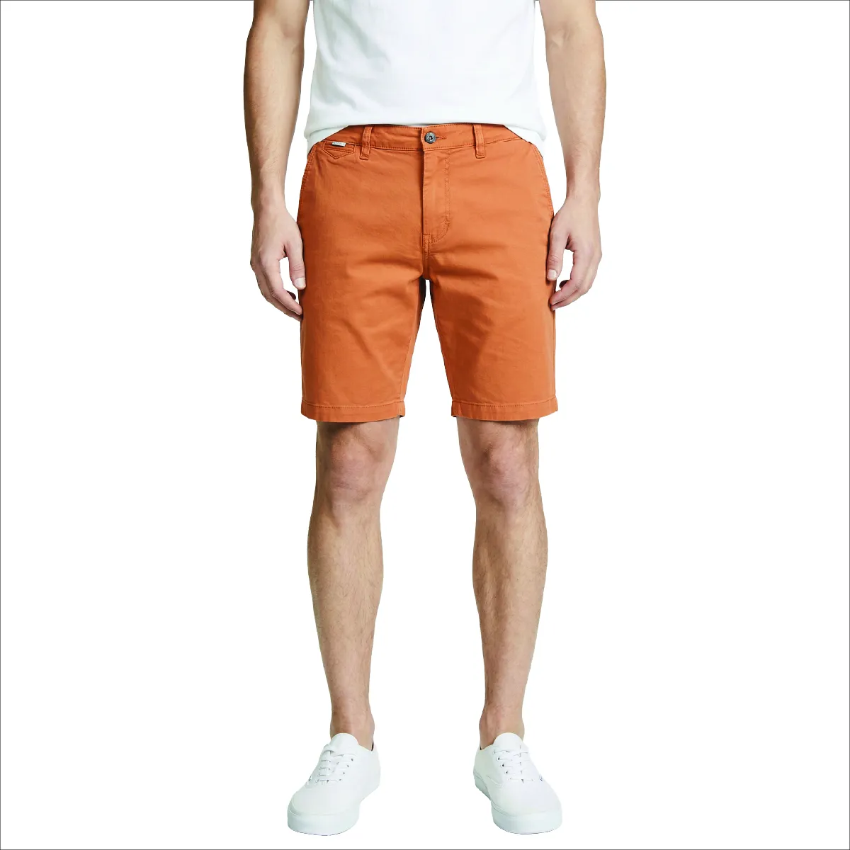 Sea Barriers Darts Tapered Fit Chino Shorts Orange
