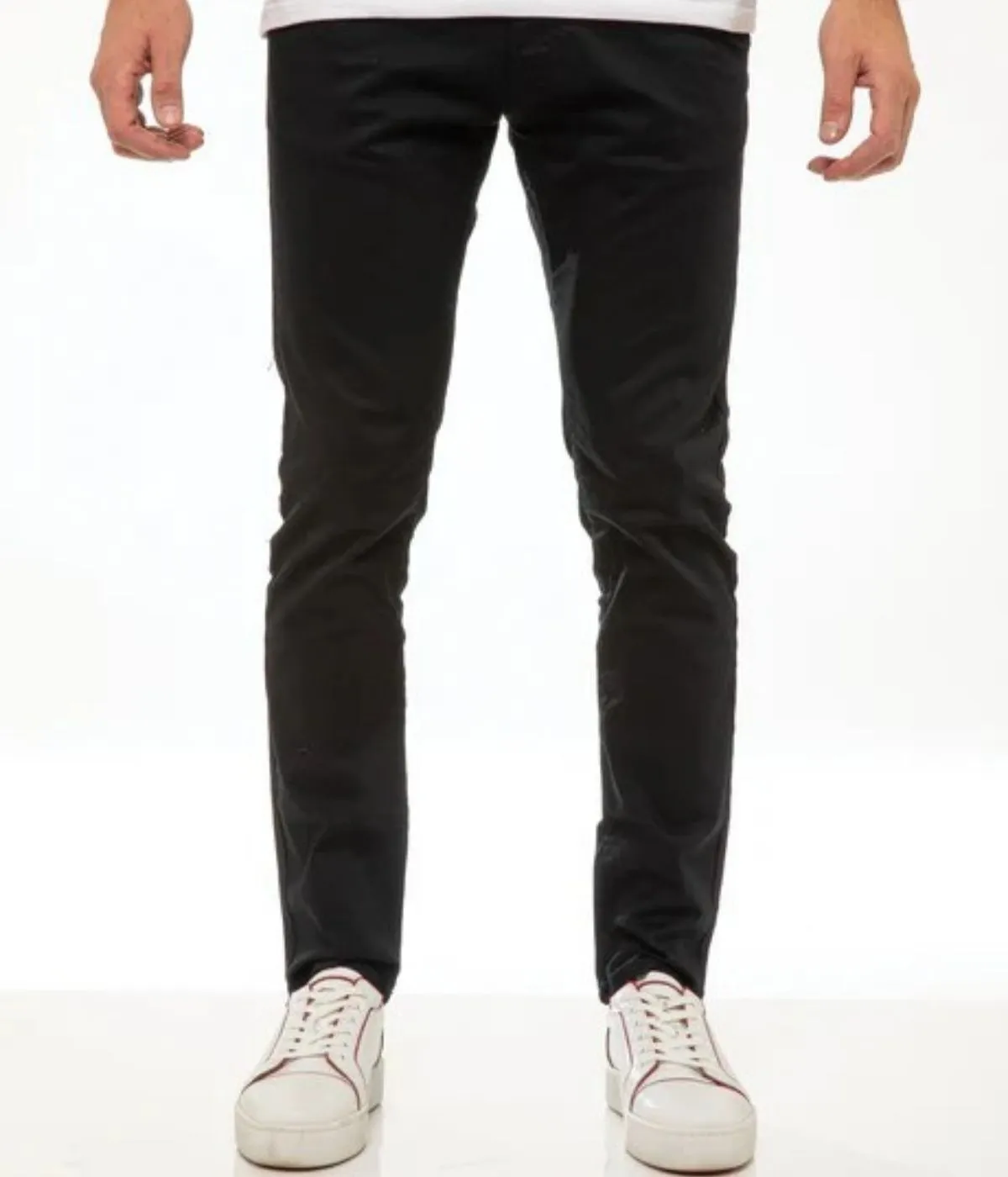 Enzo Slim Stretch Chino In Black