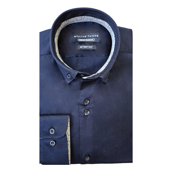 William Tailor Grattan Stretch Shirt Nav