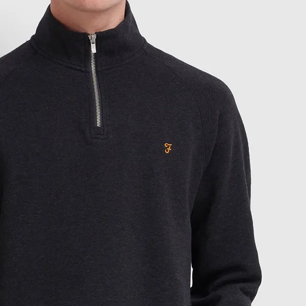 Farah Jim 1/4 Zip Jumper Black