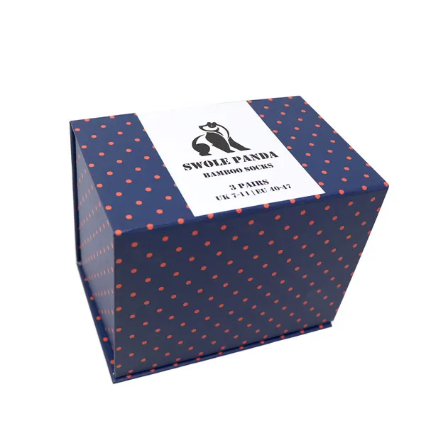 Swole Panda Orange Blue Gift Socks - 3Pk