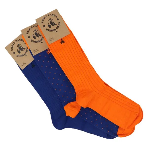 Swole Panda Orange Blue Gift Socks - 3Pk