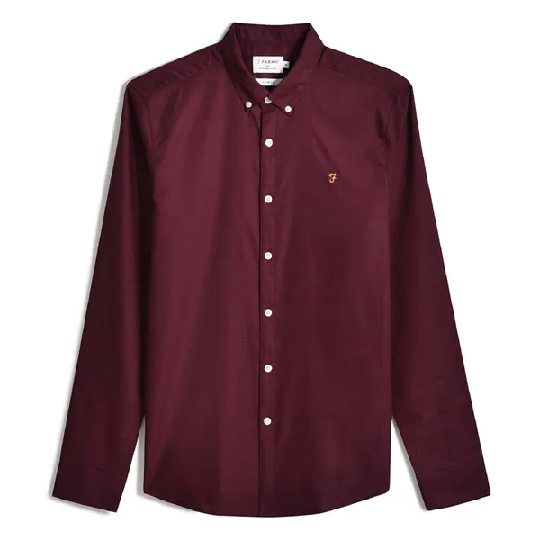 Farah Brewer LS Shirt Bordeaux