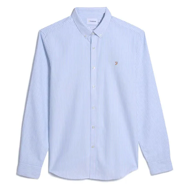 Farah Brewer Stripe LS BD Shirt Sky Blue