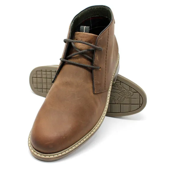 brown waxy barbour chukka boots