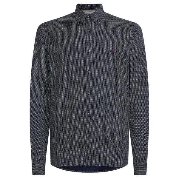 Tommy Hilfiger Mini Geo Print Shirt In Carbon Navy