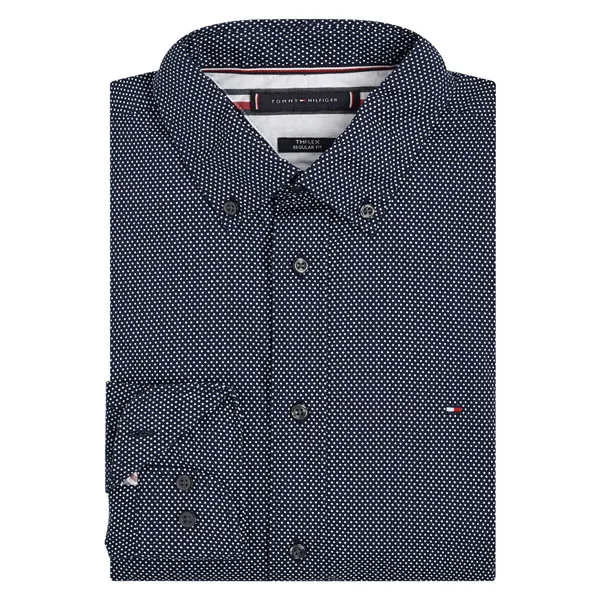 Tommy Hilfiger Mini Geo Print Shirt In Carbon Navy