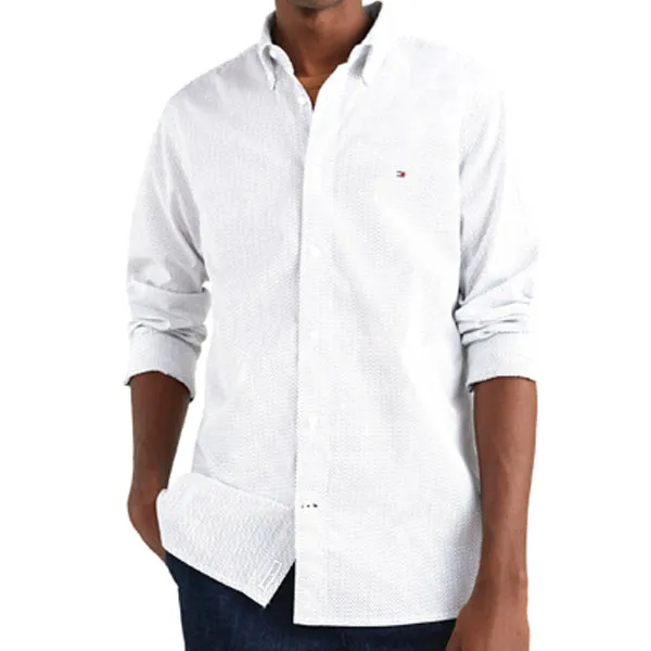 Tommy Hilfiger Mini Geo Print Shirt In White