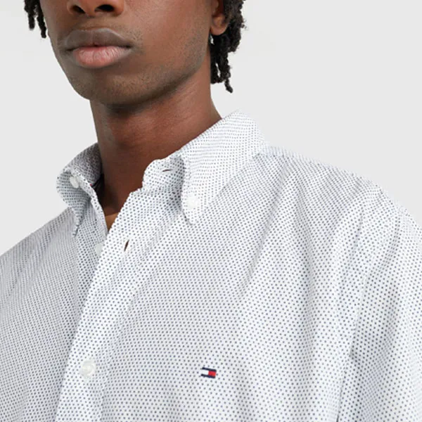 Tommy Hilfiger Mini Geo Print Shirt In White