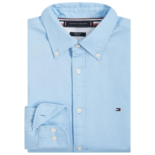 Tommy Hilfiger Dobby Slim Shirt In Calm