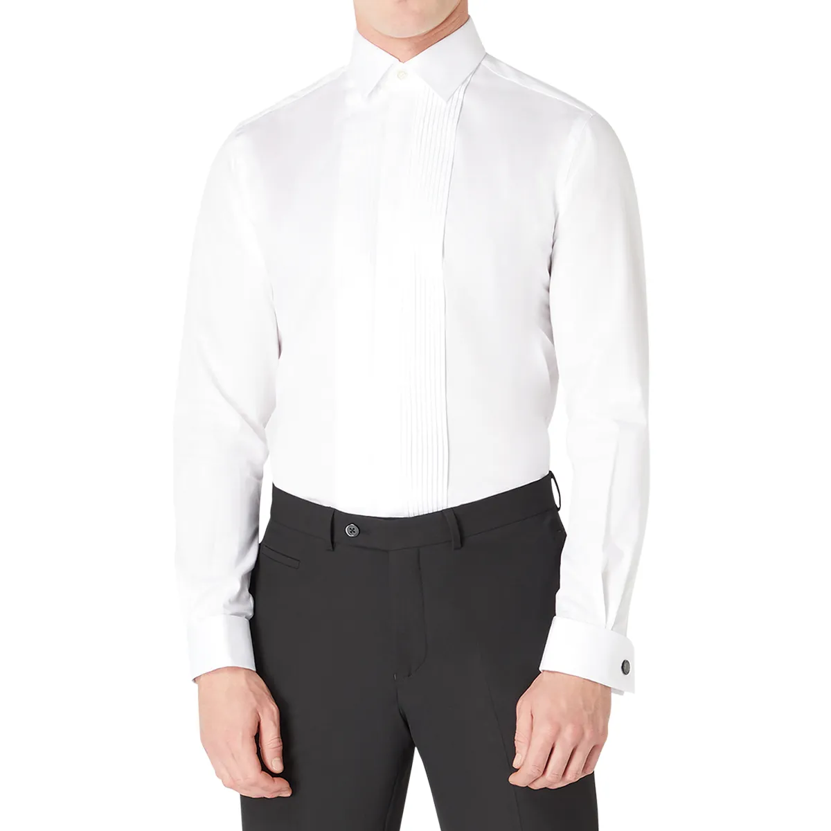 Remus Uomo Parker Pleated Shirt White