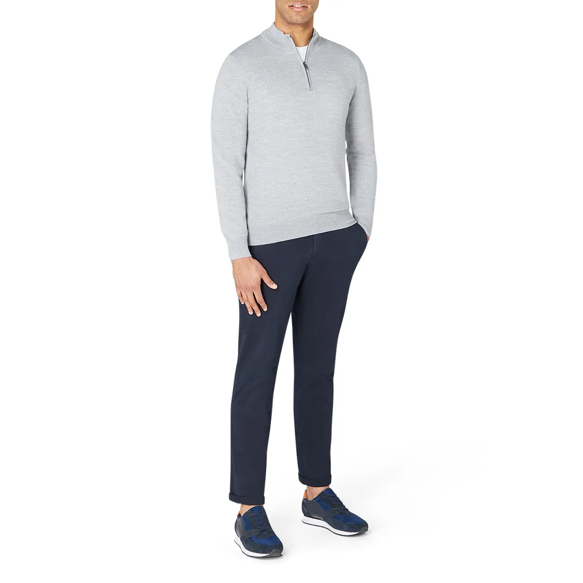 Remus Uomo LS HZ Sweater Light Grey
