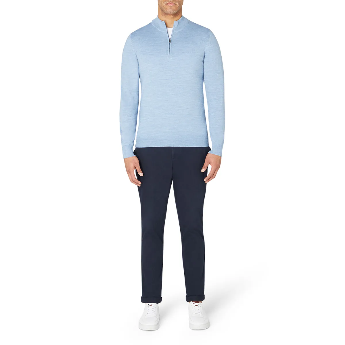 Remus Uomo LS HZ Sweater Light Blue