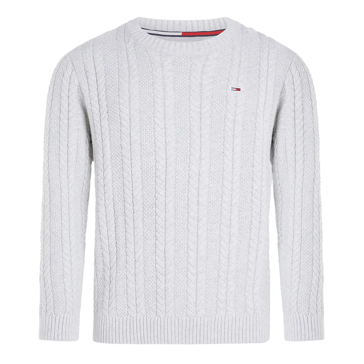 Tommy Jeans Cable Sweater Grey Heather Ejmenswear Store
