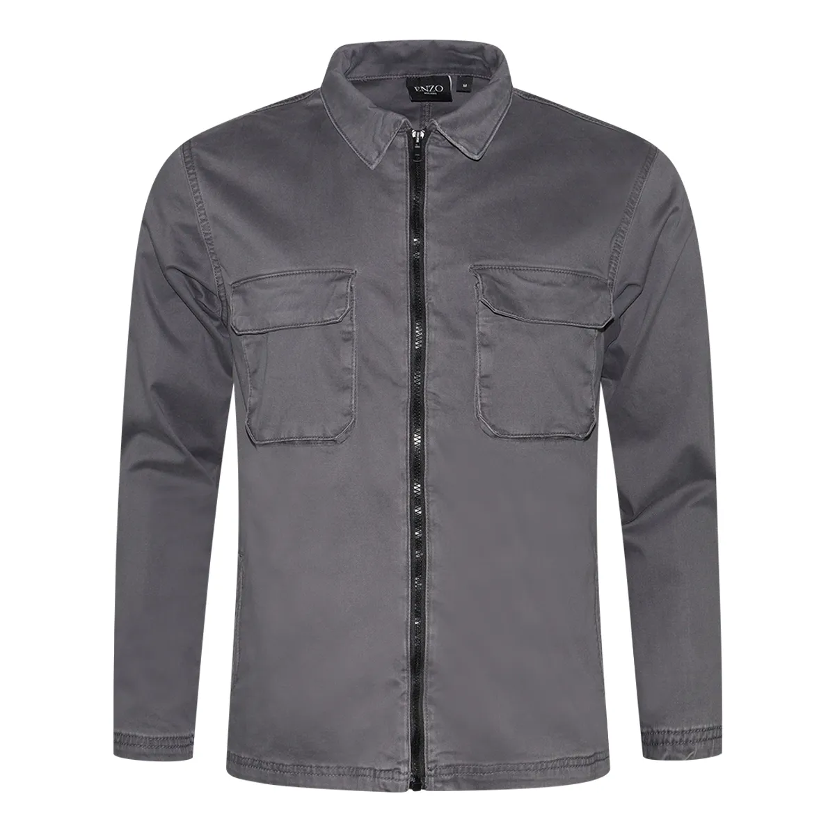 Enzo Milano Zip Overshirt Grey