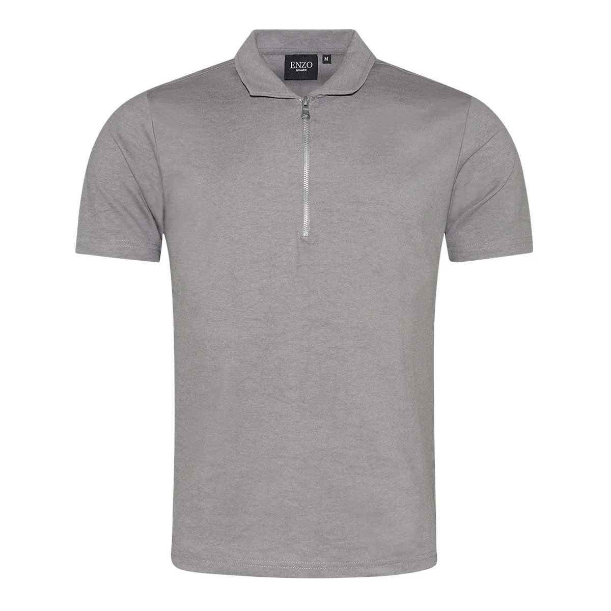 Enzo Milano SS Zip Polo Shirt Grey