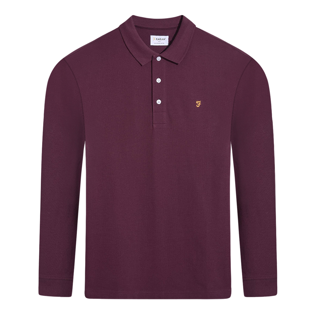 Farah Blanes Long Sleeve Polo Farah Red Ejmenswear Store