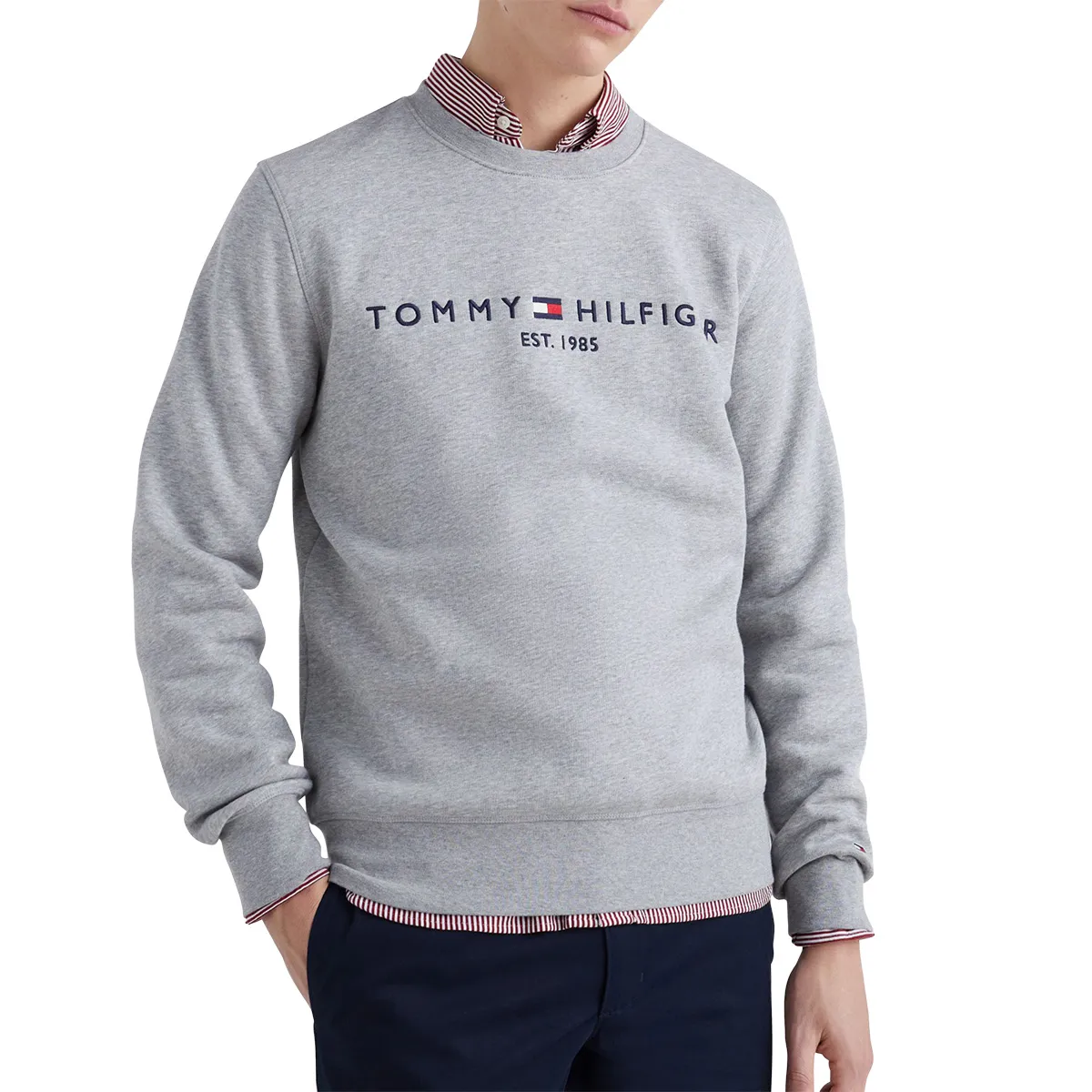 Tommy Hilfiger Logo Sweater Light Grey
