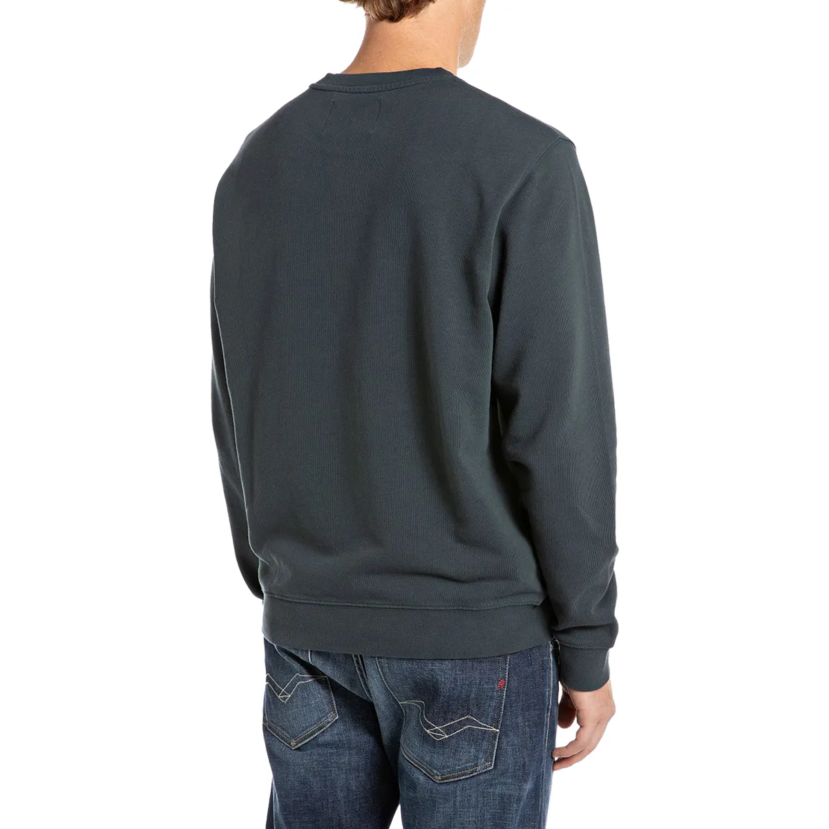 Replay Logo Graphic Sweatshirt Ocean Blue Grey
