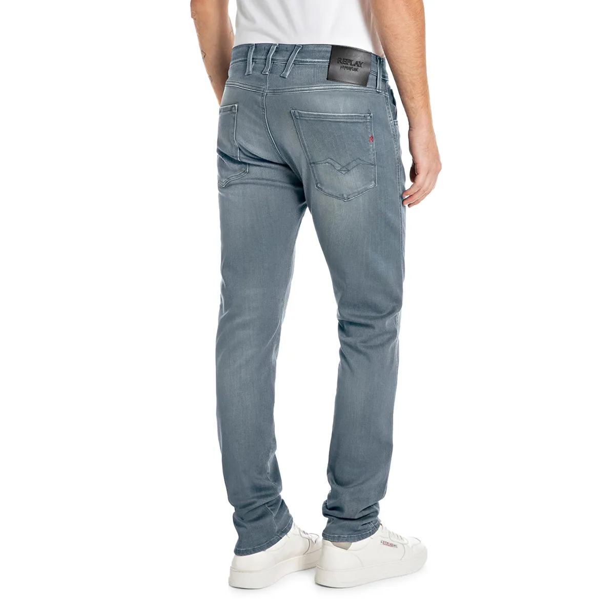Replay Anbass Hyperflex Slim Jeans Medium Grey