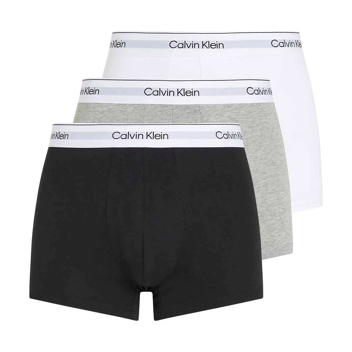 Calvin Klein Trunks 3 Pack in Multicolor Black/ Grey/ White