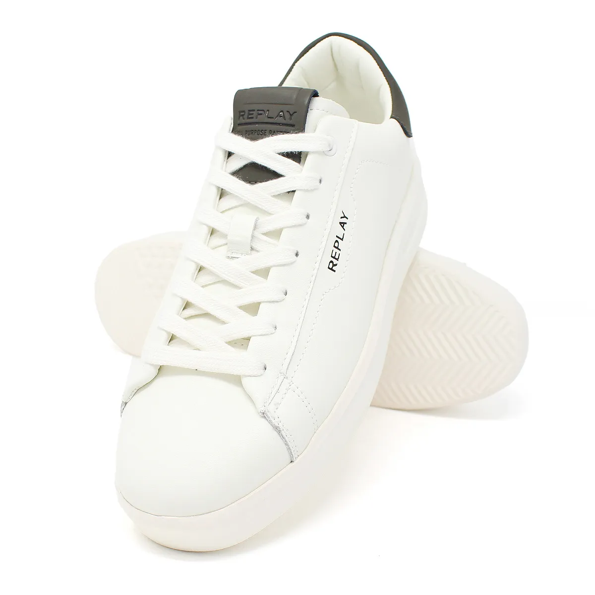Replay Lace Up Trainers Tofu Green