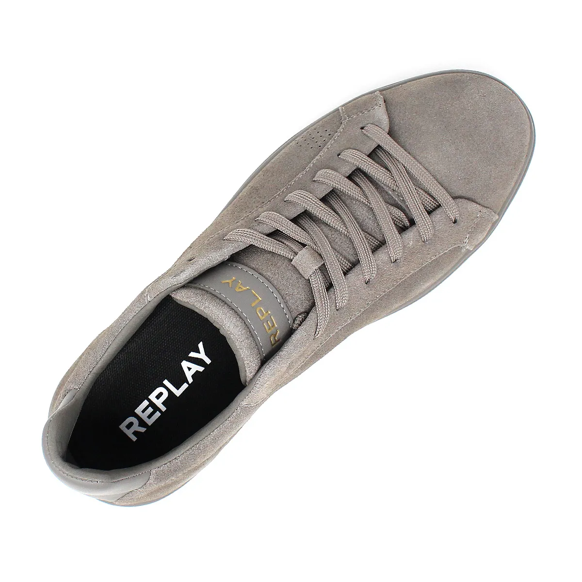 Replay Suede Lace Up Trainers Grey