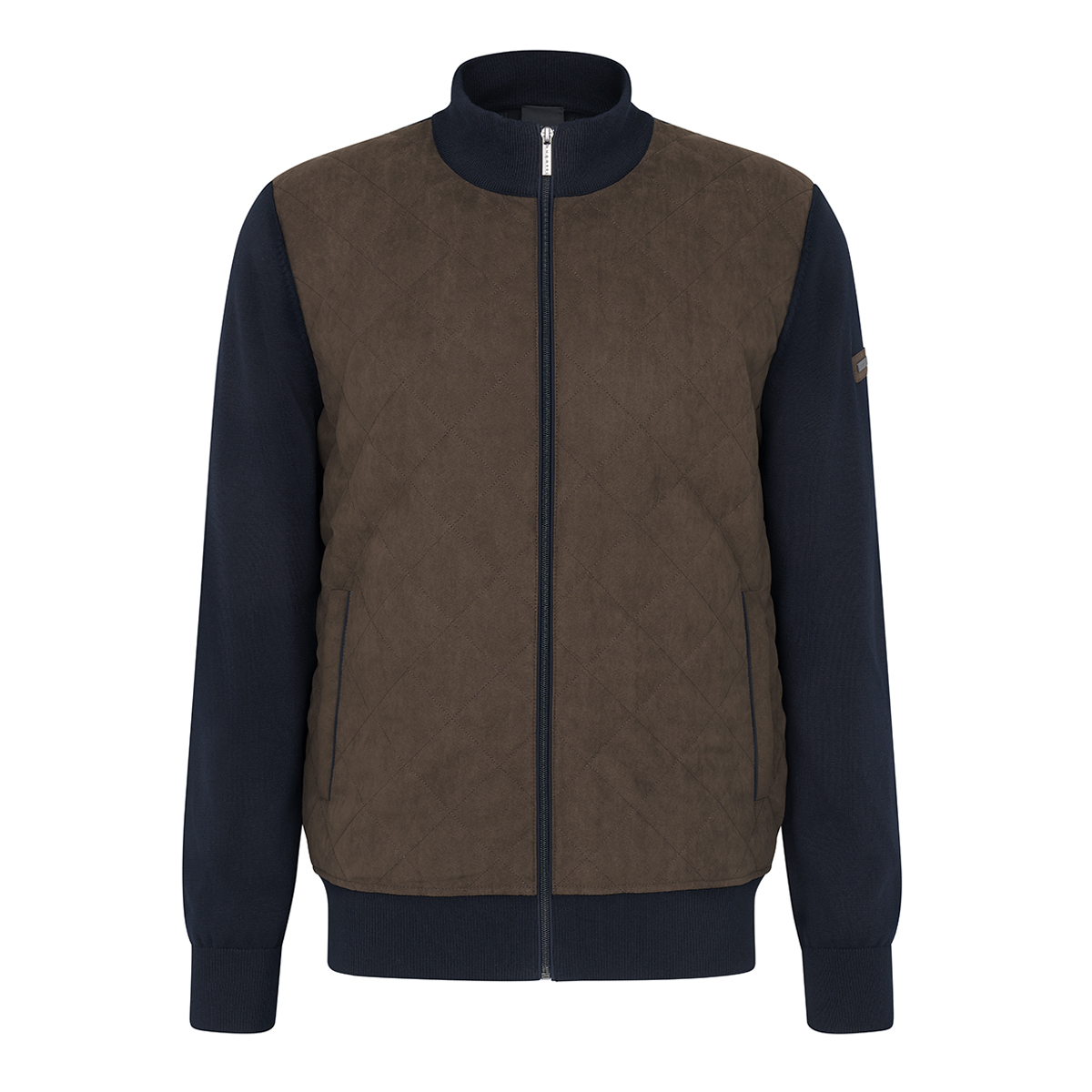 Cardigan Uomo Bugatti - Maglione Basic Con Cerniera, Placca Metallica Su Manica, 100% Cotone, Vestibilità Normale