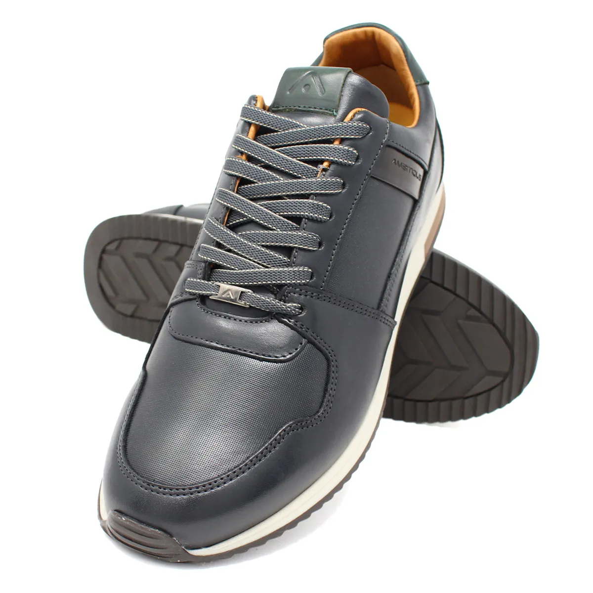 Ambitious Leather Trainer Anthracite Combi