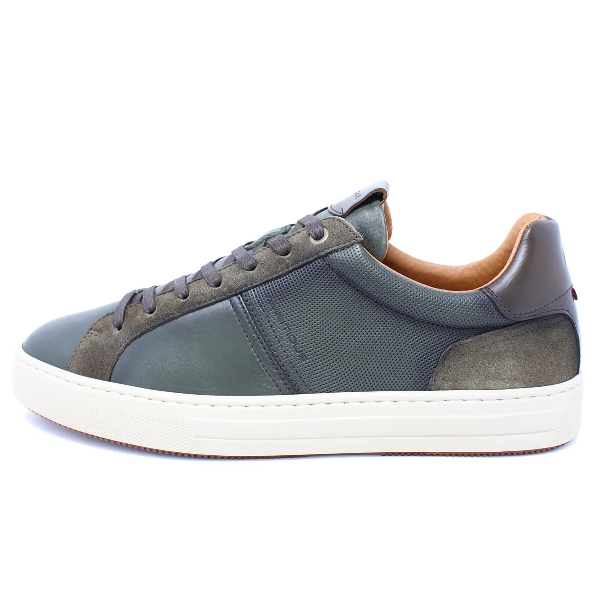Ambitious Leather Trainer Kaki