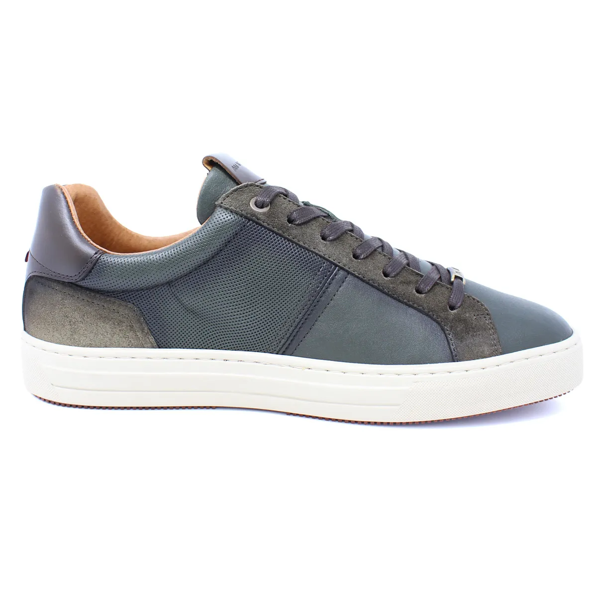 Ambitious Leather Trainer Kaki