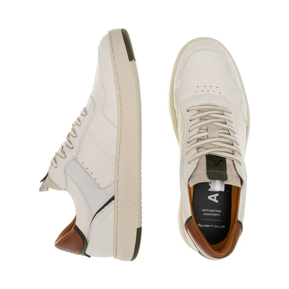Ambitious Leather Trainer White