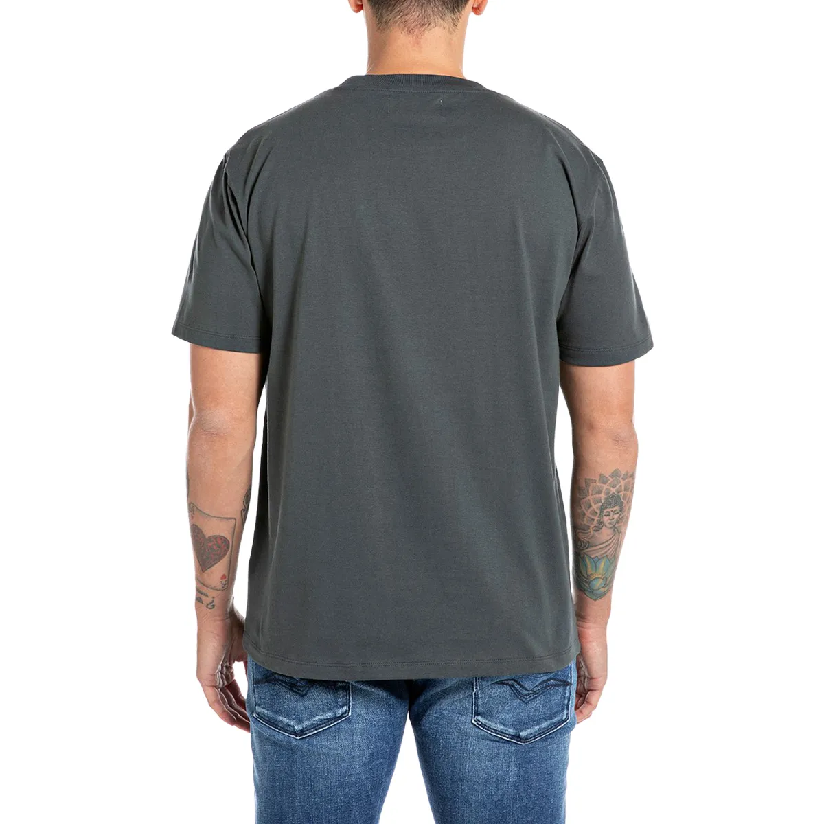 Replay Logo Print T-Shirt Ocean Blue
