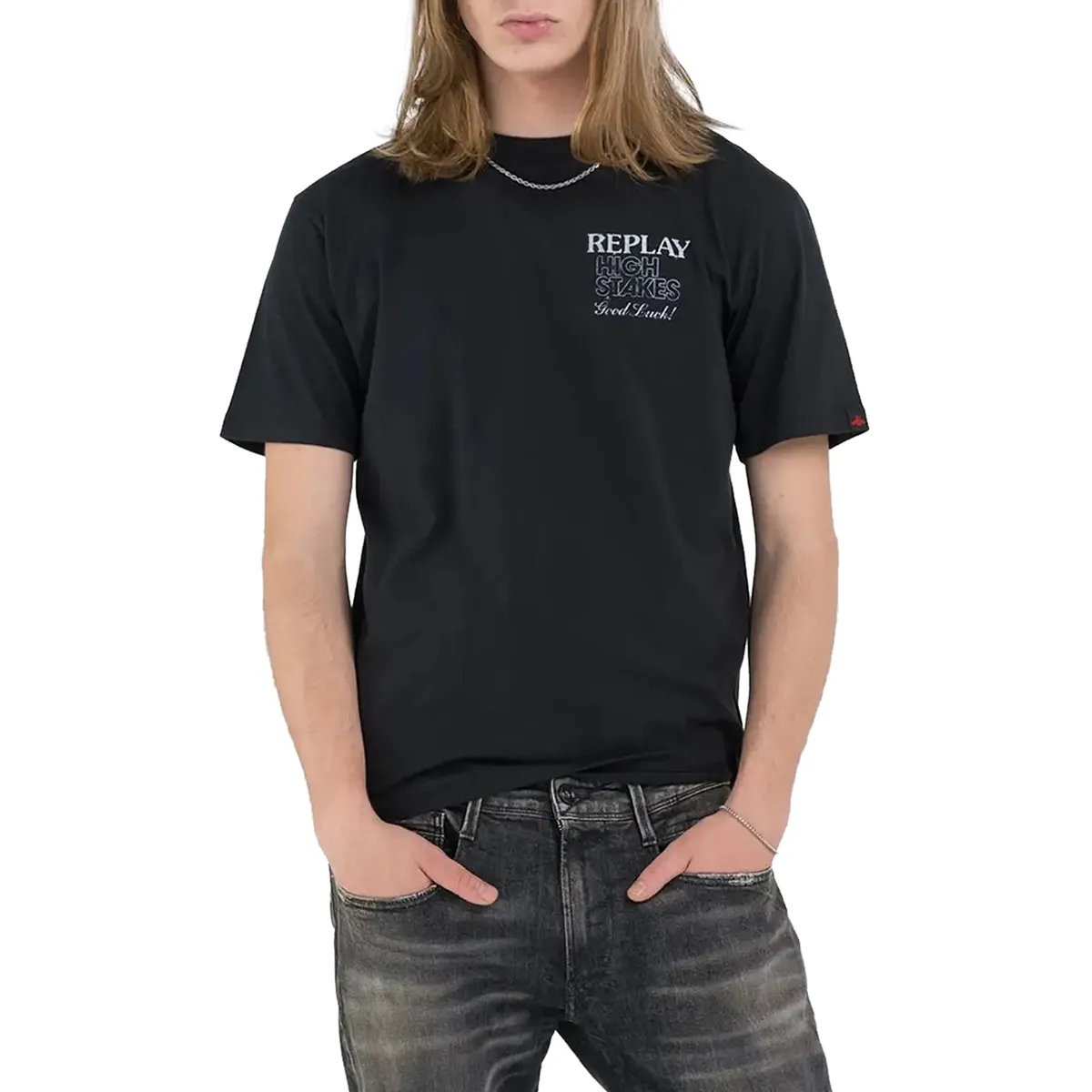 Replay Back Graphic Print T-Shirt Blackboard
