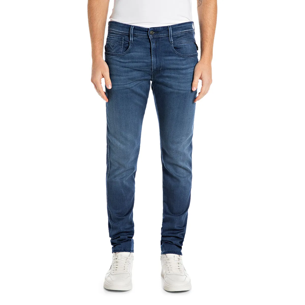 Replay Anbass Slim Jeans In Dark Blue
