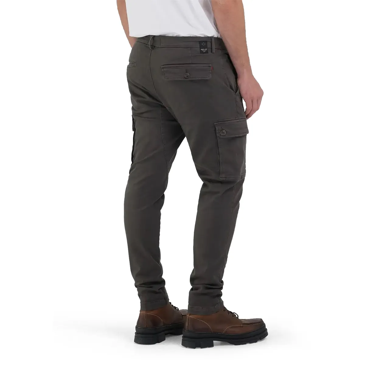 Replay Jaan Cargo Trousers Wood Grey