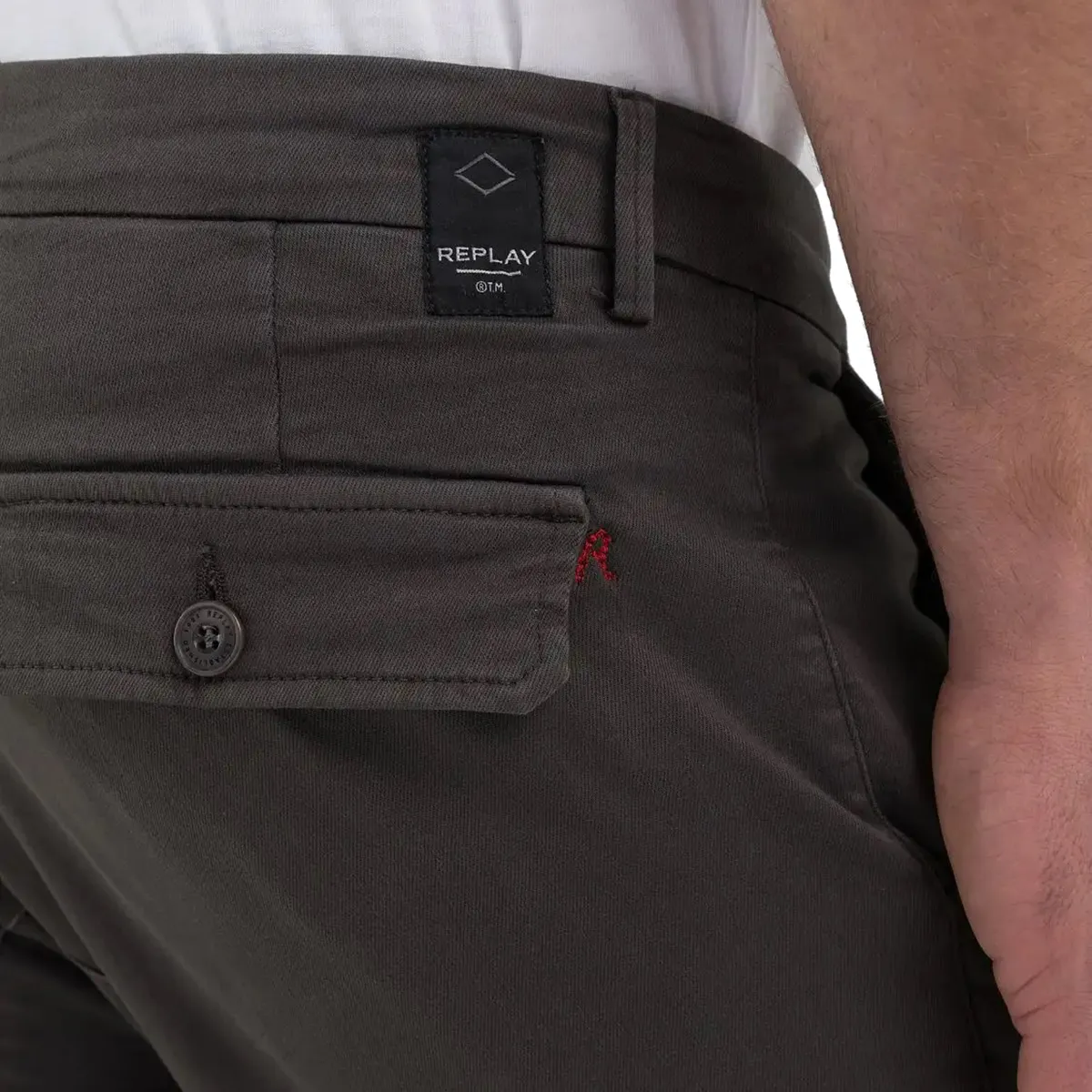 Replay Jaan Cargo Trousers Wood Grey