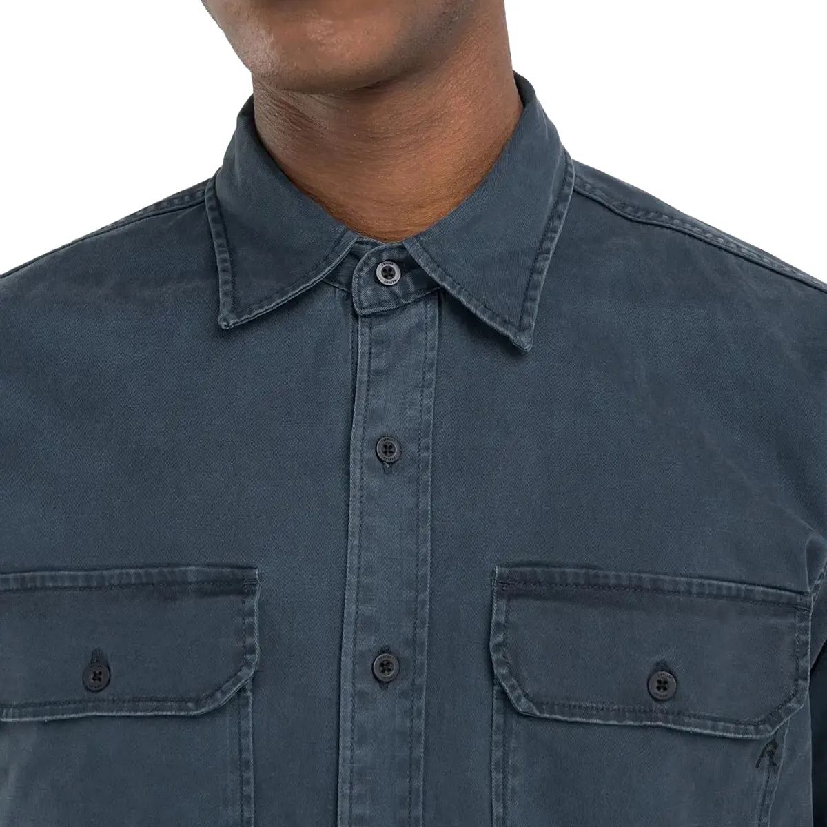 Replay Cotton Pocket Shirt Ocean Blue