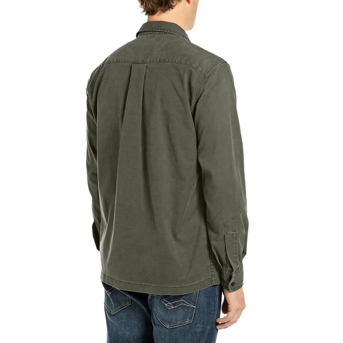Replay Cotton Pocket Shirt Dark Olive