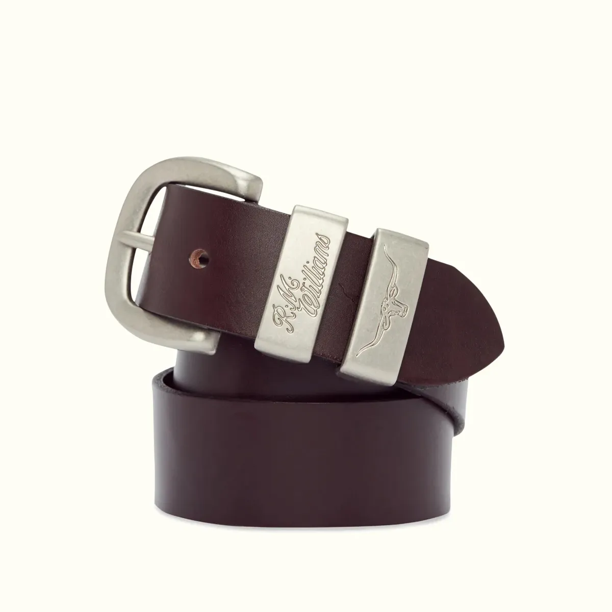 R.M.Williams 1 1/2 3 Piece Hide Belt Chestnut