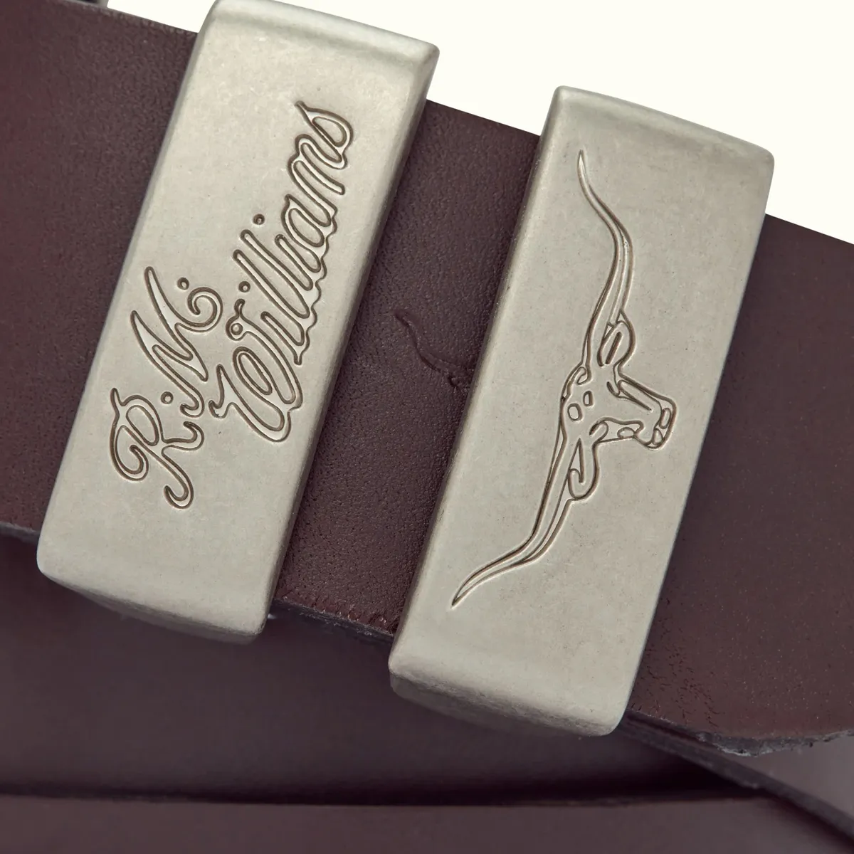 R.M.Williams 1 1/2 3 Piece Hide Belt Chestnut