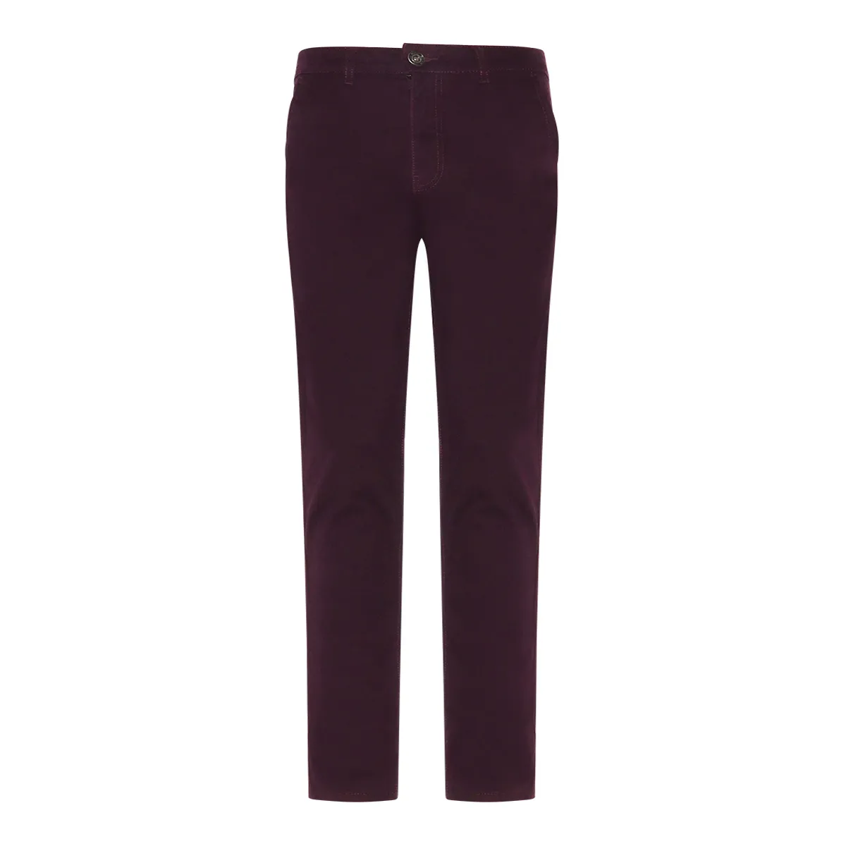 Enzo Slim Stretch Chino In Burgundy