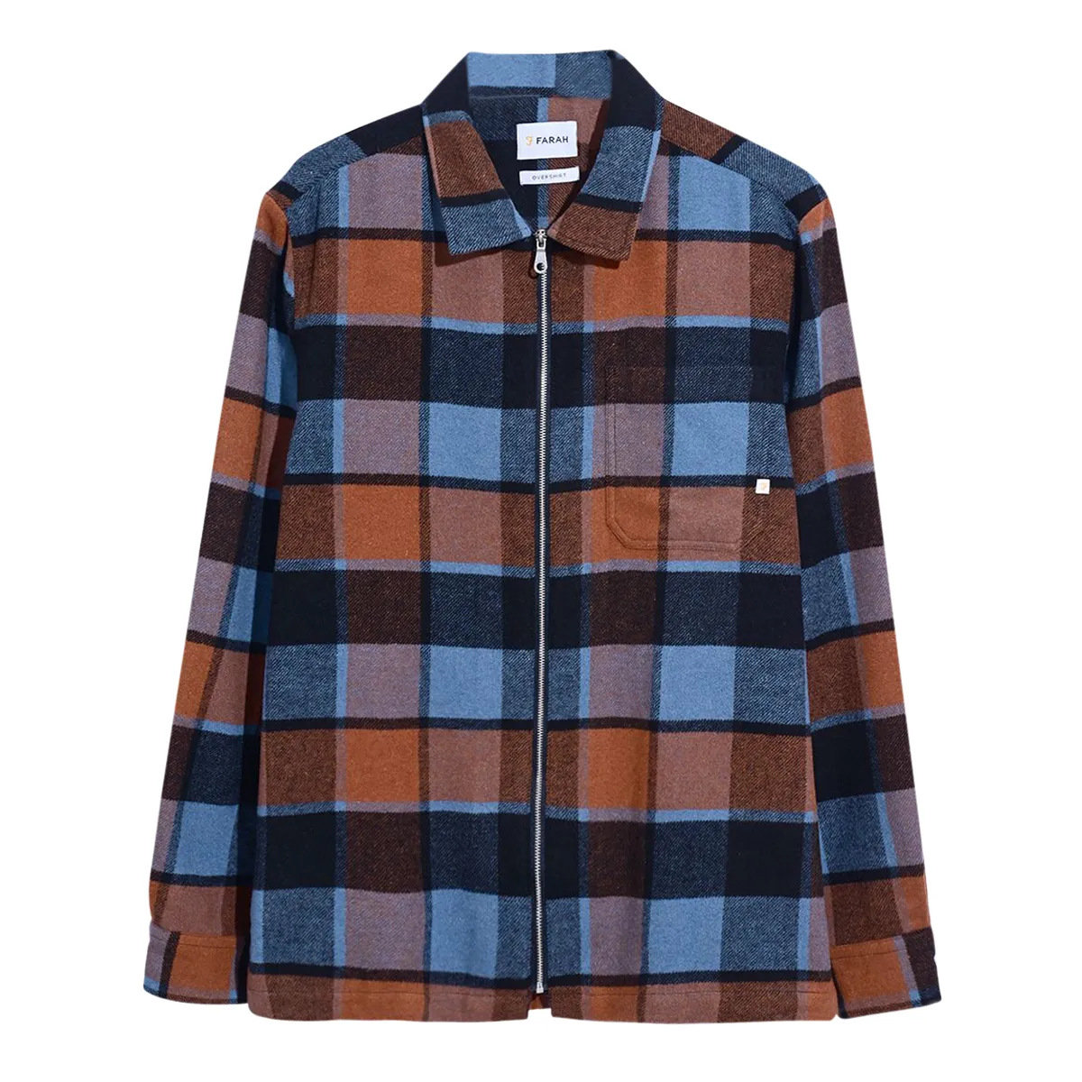 Farah Fulbright Check Overshirt Para Blu