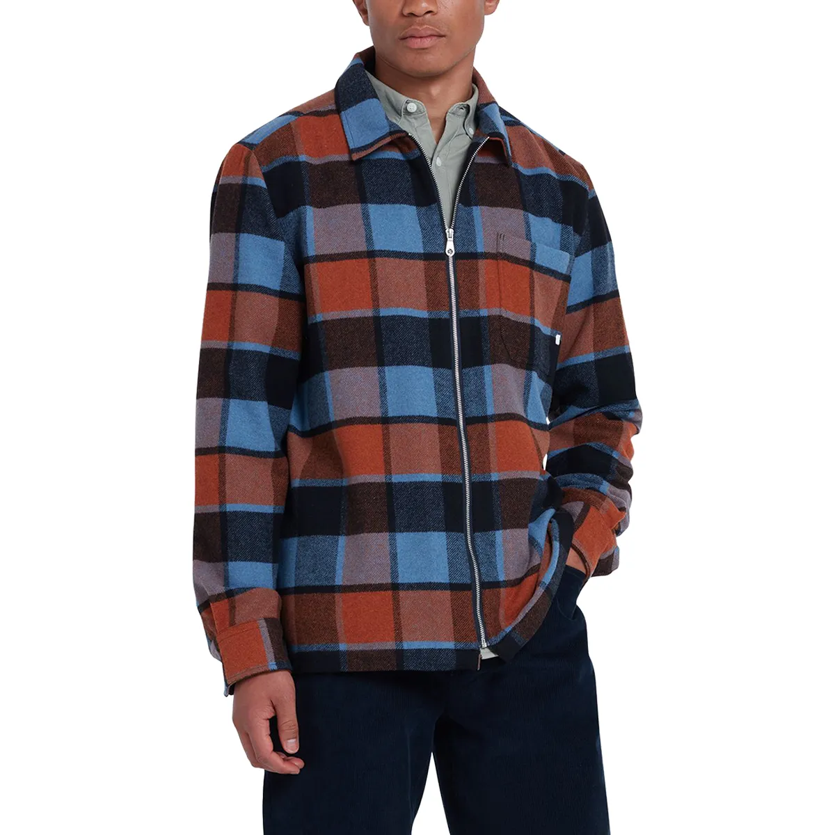 Farah Fulbright Check Overshirt Para Blu