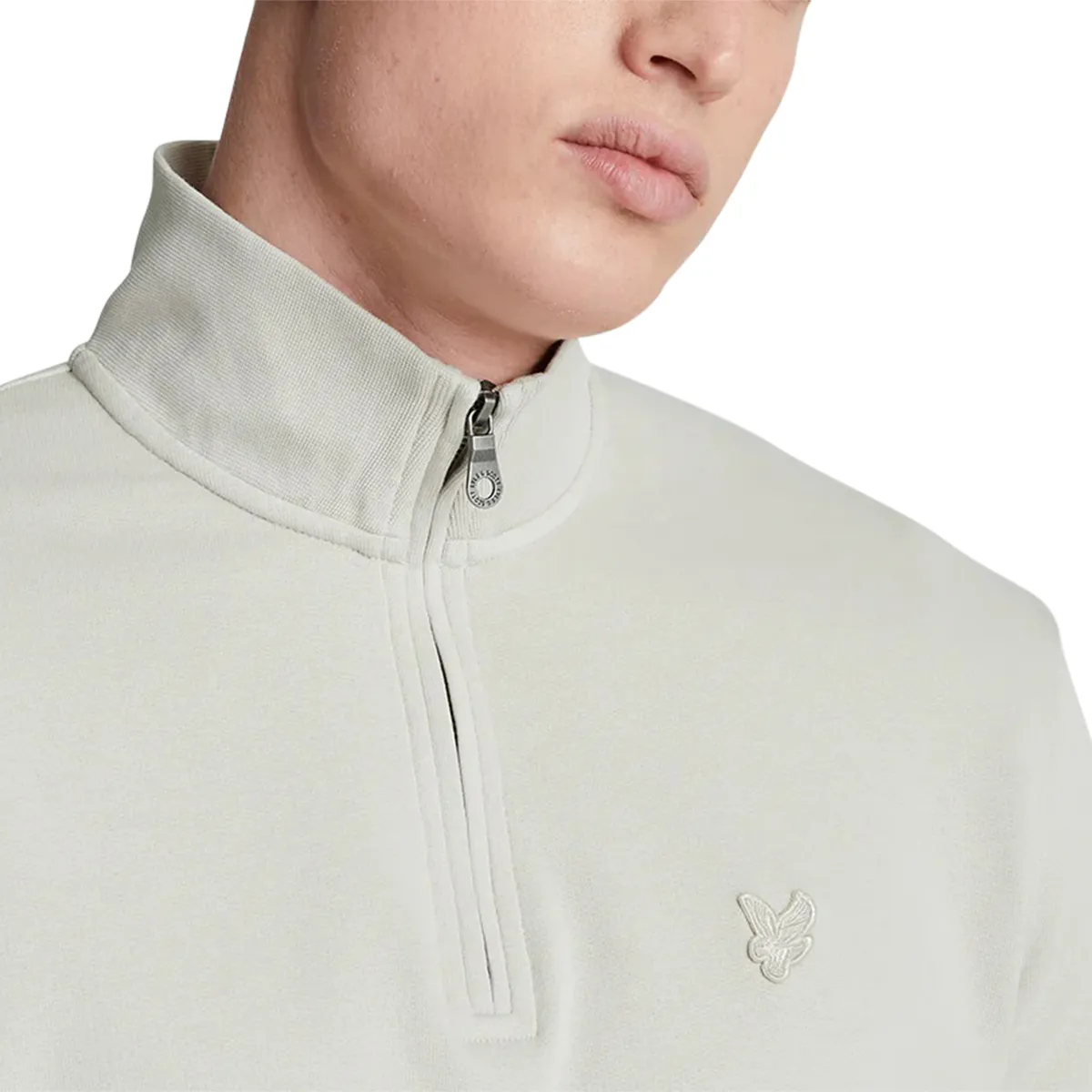 Lyle & Scott Tonal Eagle Quarter Zip Sweatshirt Cove