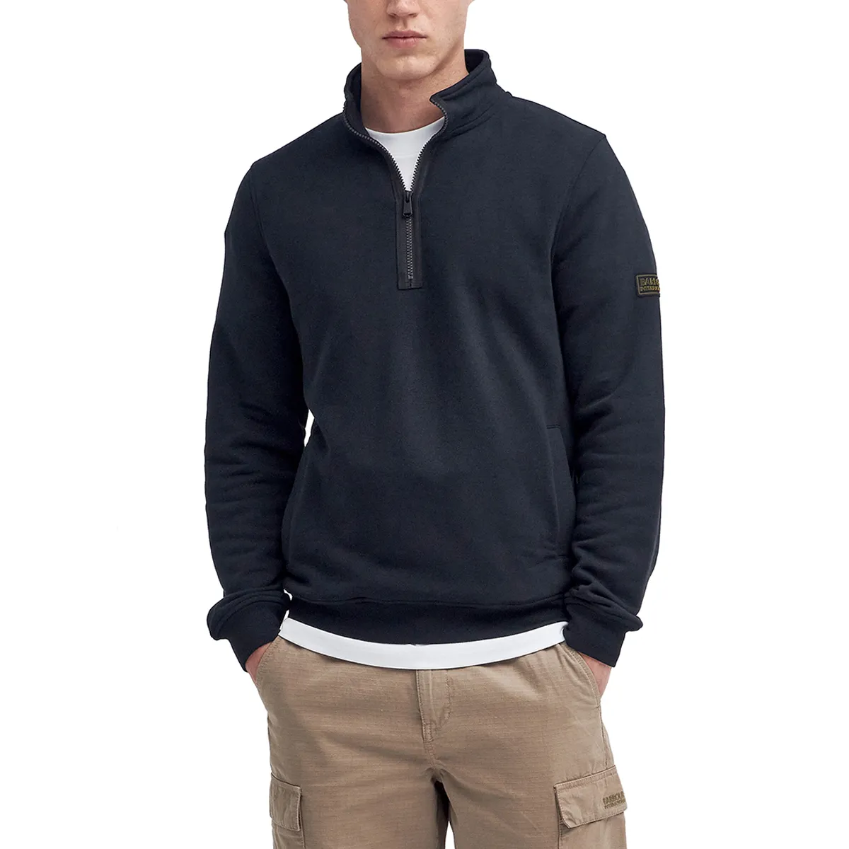 Barbour Outline Funnel Half Zip Sweat Black