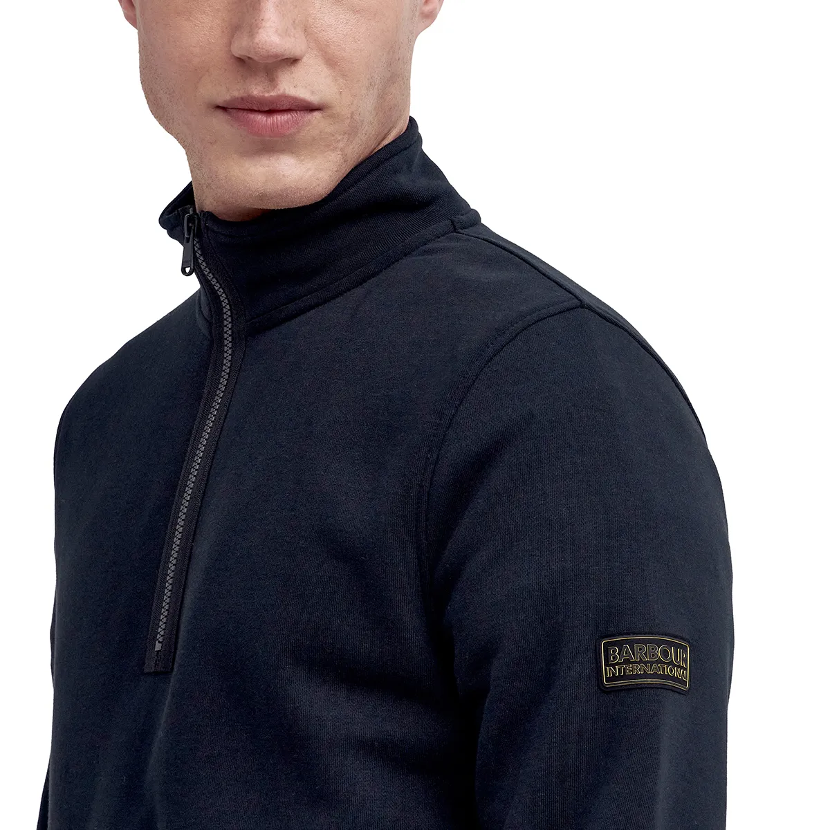 Barbour Outline Funnel Half Zip Sweat Black