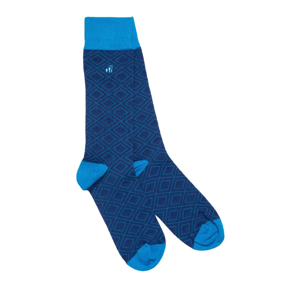 Swole Panda Diamond Socks Blue