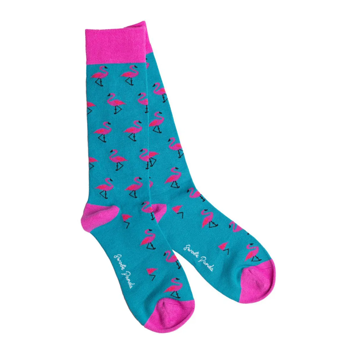 Swole Panda Flamingo Socks Teal